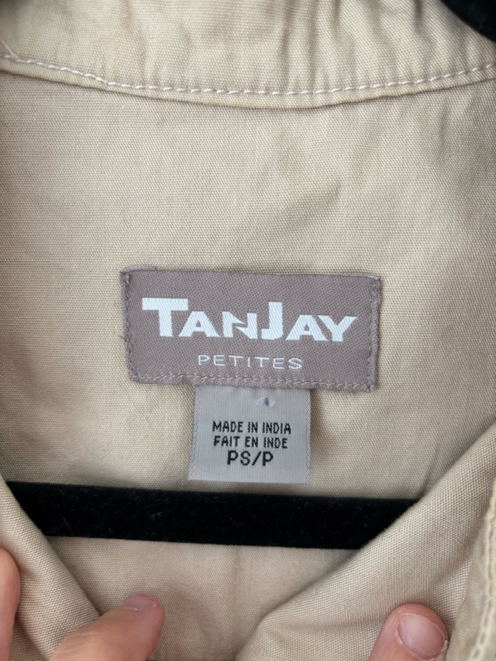 Vintage TanJay Embroidered Patchwork Jacket Beige Boho Cotton Cropped Blazer - Picture 5 of 12